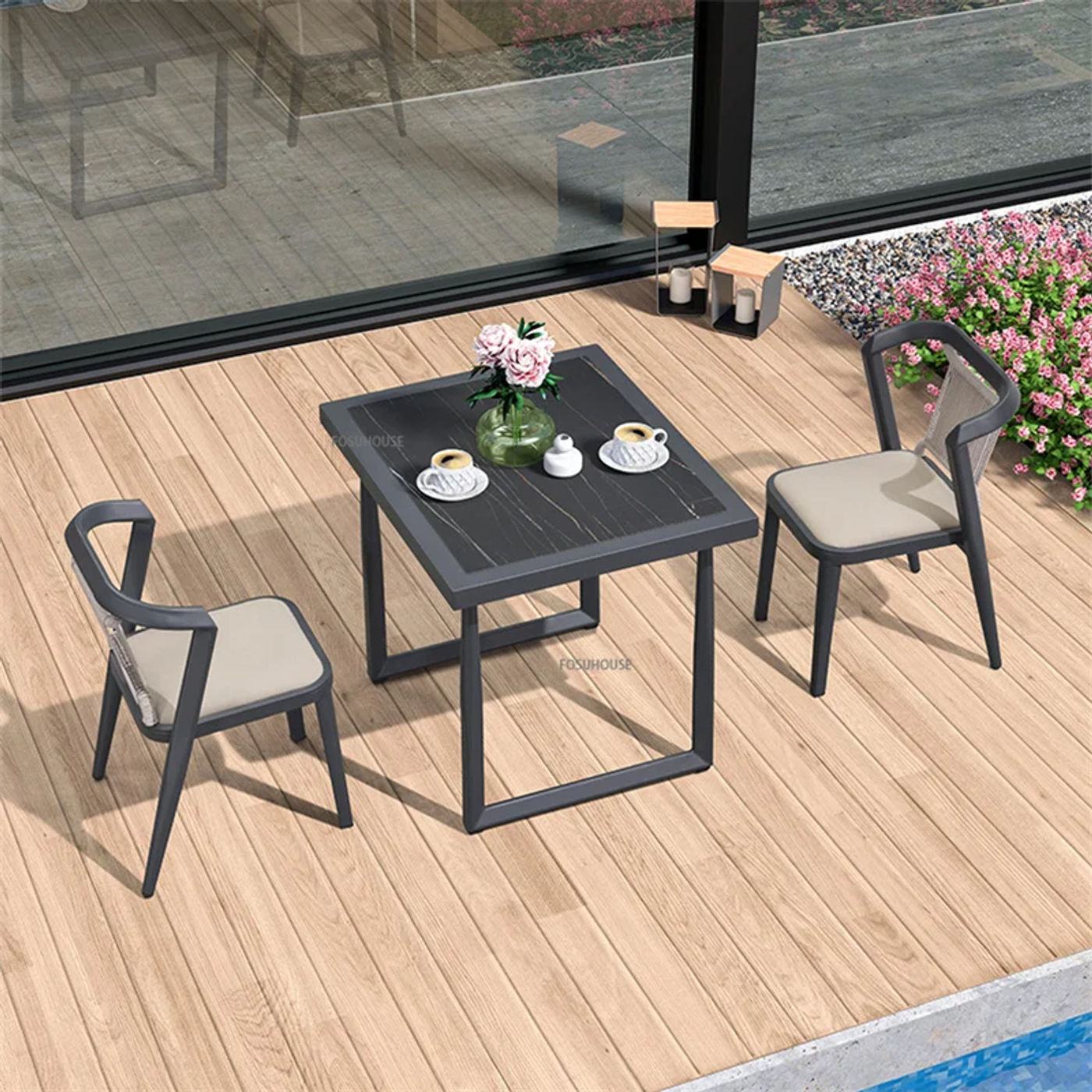 Description Picture 6 of itemModern Outdoor Balcony Chair Small Apartment Tea Table and Chair Home Leisure Patio Garden Chair Dining Table Garden Furniture