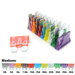10pcs Medium Car Fuses Blade Fuse Insert auto Car Truck ZINC Pins 1A 2A 3A 5A 7.5A 10A 15A 20A 30A 40A 50A Refitted For o1