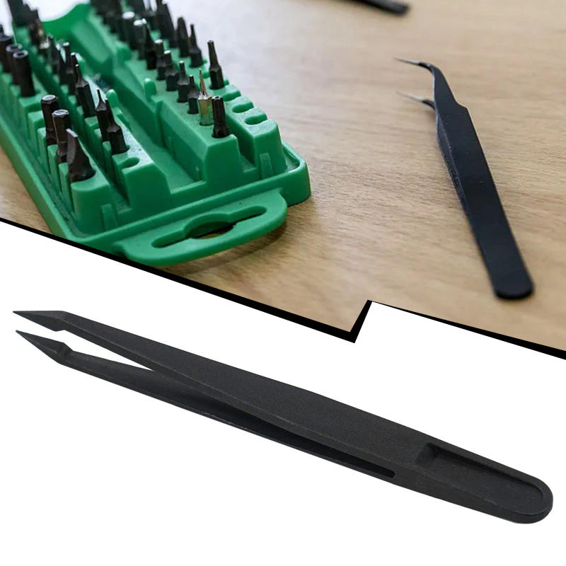 Description Picture 4 of itemAnti-Static Carbon Fiber Tweezers Plastic Soft Elastic Pincet Set Precision Maintenance Industrial Repair Tools For Watchmaker