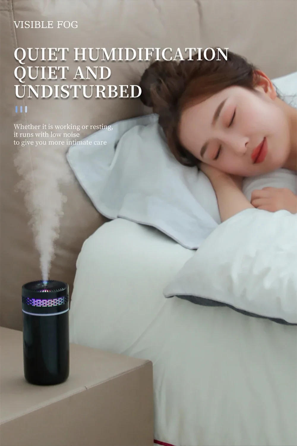 Description Picture 6 of itemCar Air Humidifier Ultrasonic USB Home Misting Mini Humidifier Aroma Diffuser Portable Small LED Light Smoke Maker Sprayer