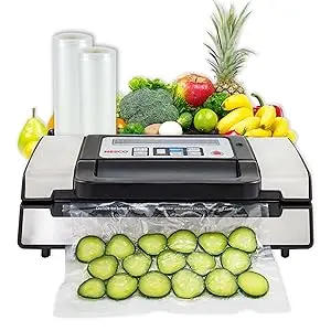 Description Picture 3 of itemNesco Deluxe Food VS-12 Vacuum Sealer, 130 Watts, Kit Bags & Viewing Lid, Compact, Silver