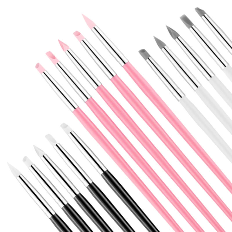 Description Picture 6 of item5Pcs Silicone Nail Art Pen Brush Carving Emboss Hollow Pottery Sculpture Brush UV Gel Shaping Clay Dotting Polish DIY Tools Set