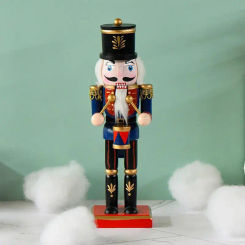 Large Wooden Nutcracker Figure Drumming Soldier Nutcracker Christmas Ornament Decoration for Christmas Party Home Table Shelf