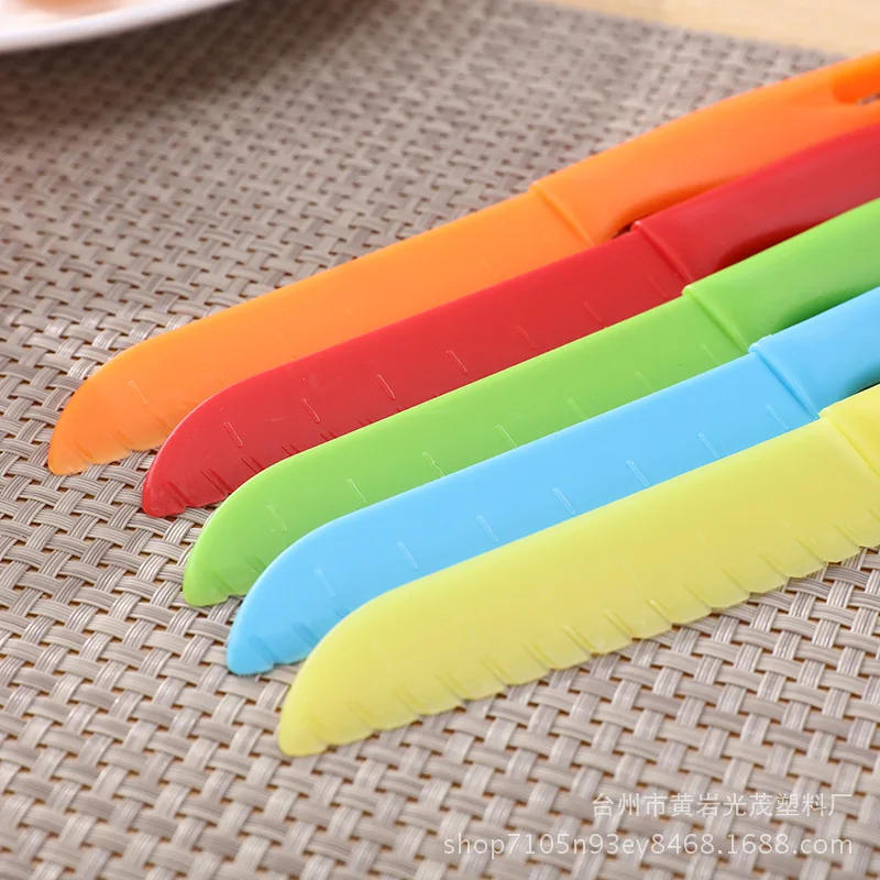 Description Picture 4 of itemSawtooth Cutter Plastic Fruit Knife Safe Kitchen Knife Kids Chef For Bread Lettuce Toddler Cooking Knives Children Paring Knives