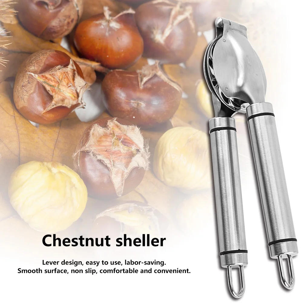 Description Picture 5 of itemStainless Steel 2 in 1 Quick Chestnut Clip Walnut Pliers Metal Nut Cracker Sheller Nut Opener Kitchen Tools Cutter Gadgets