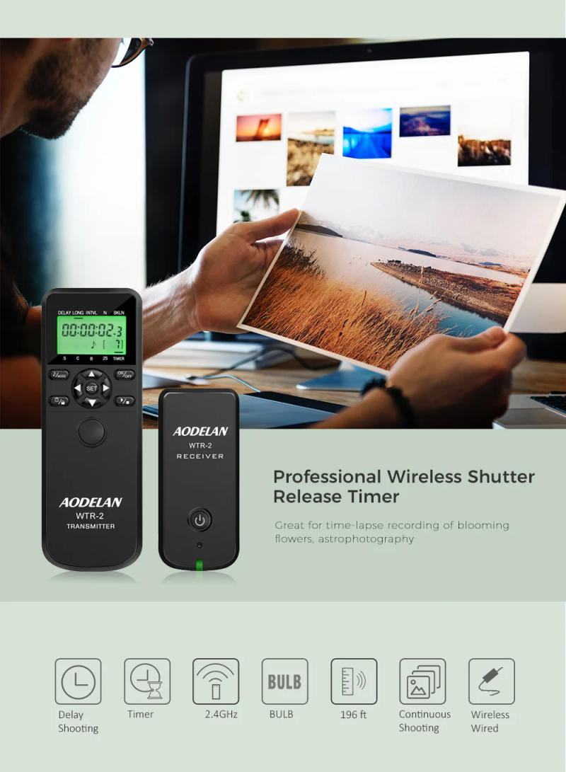 Description Picture 5 of itemAODELAN Wireless Camera Timer Remote Control Shutter Release for Nikon Z9, Z7 II, Z6 II, Z6, Z5 D780, D6, D850, Coolpix A, P950,