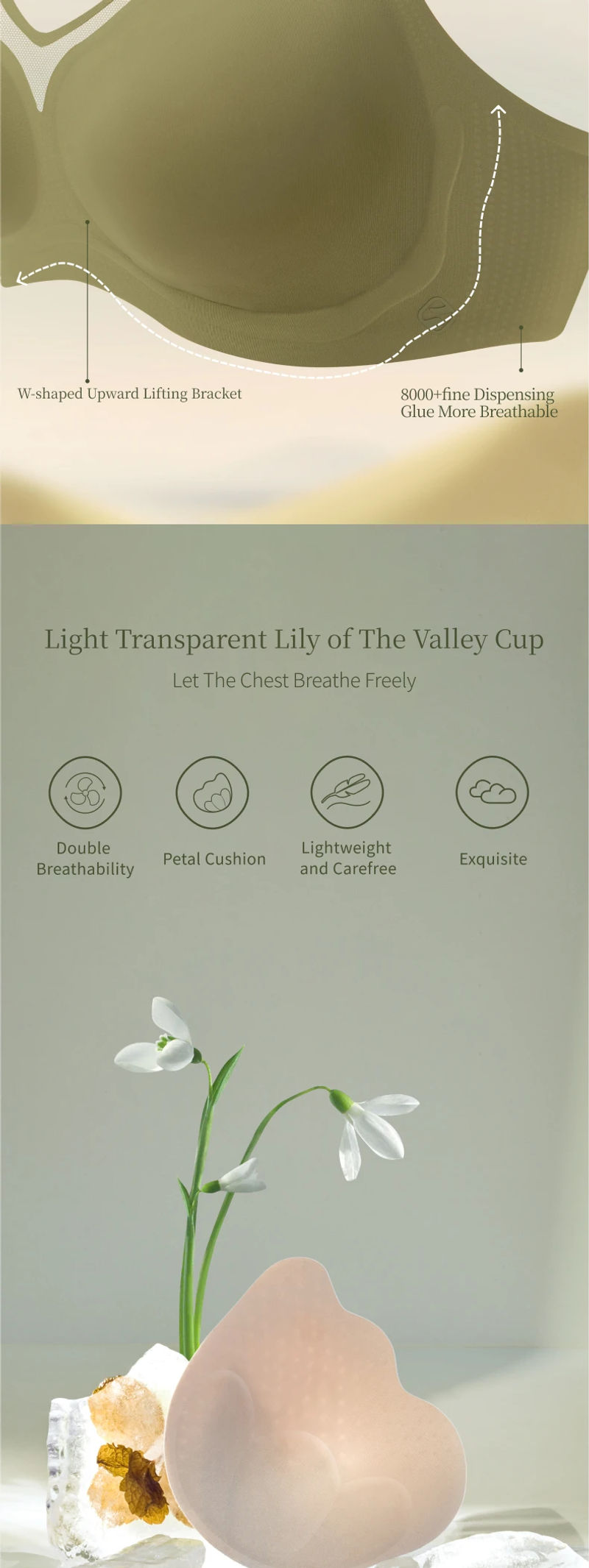 Description Picture 5 of itemSUJIIN Women's Push Up Seamless Bra Female Wireless Everyday Supportive Lift Bras for Women Thin Breathable Bralette Woman MX228