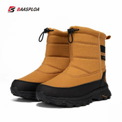 Baasploa Women Snow Boots Winter Warm Outdoor Waterproof High Heels Sneakers Female Casual Non-Slip Thick Bottom Hiking Shoes