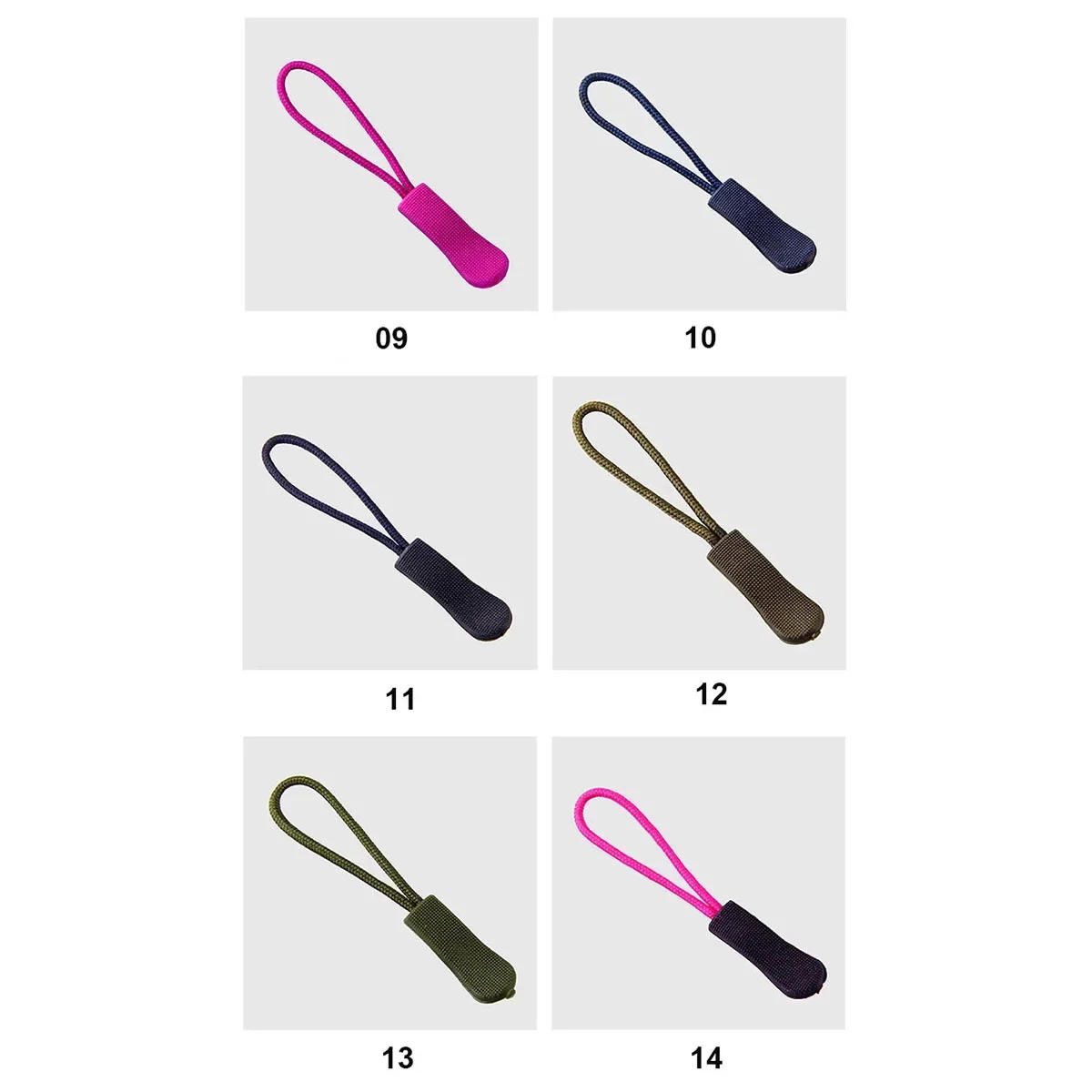 Description Picture 5 of item10pcs Colorful Zipper Puller Cord Zip Puller Replacement Ends Lock Zips Travel Bags Clip Buckle Sport Garment Parts