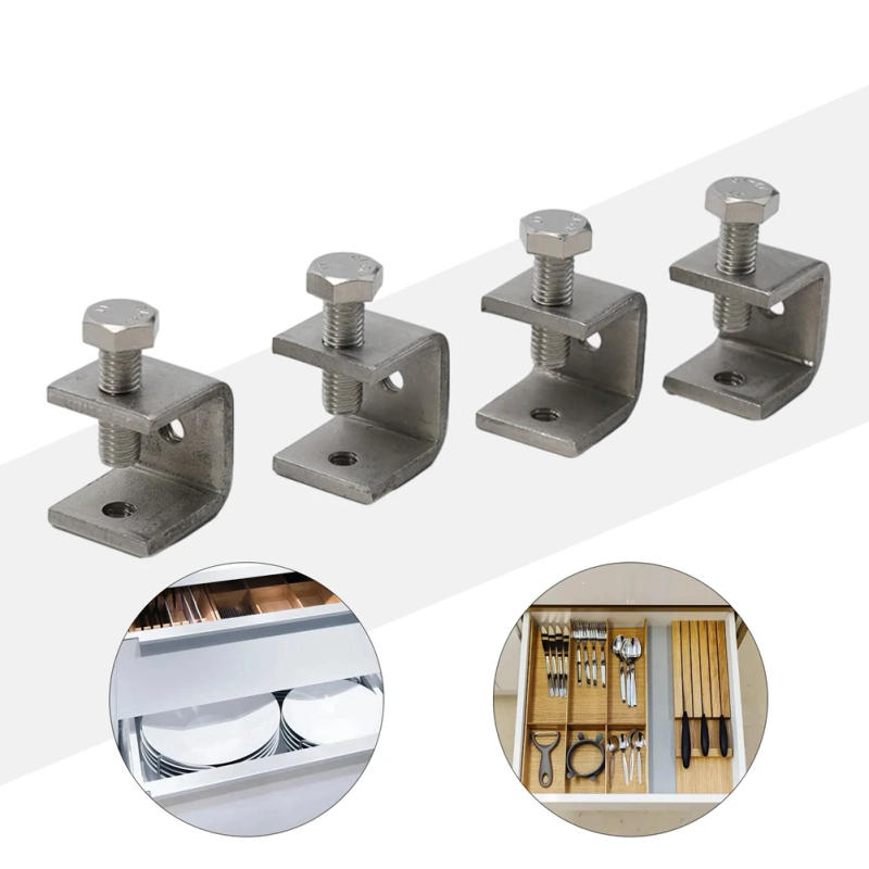 Description Picture 6 of item4Pcs C-Clamp Steel Pipe Square Clamp Pull Ring Adjustable Fixed Holder Clip Multi-Function Hardware Fasteners