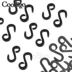 Plastic Black S Shaped Hook Sockings Packing Hanger for Garment Socks Textile Packaging Accessories 50pcs/Pack