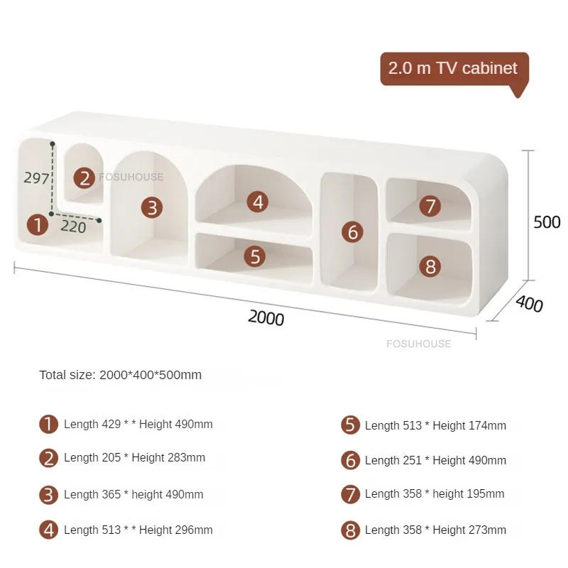 Description Picture 3 of itemModern Cream Style TV Stands Small Apartment TV Cabinet Simple Storage Display Cabinet Integrated TV Stand Living Room Furniture