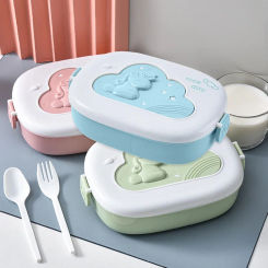 Cute Lunch Portable Box for Kids Compartments Microwae Bento Lunchbox Children Kid School Outdoor Camping Picnic Food Container