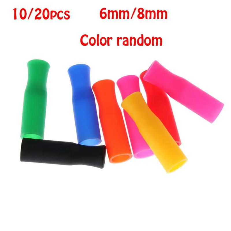 Description Picture 5 of item10/20pcs 6mm/8mm Caps Anti Burn Teeth Protector Bar Reusable Silicone Straw Food Grade Accessories Silicone Tip No Rattle Cover