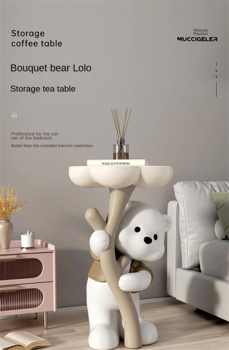 Description Picture 2 of itemCoffee Table Side Table Combo, Multifunctional Small Table with Storage Shelf, Living Room Furniture