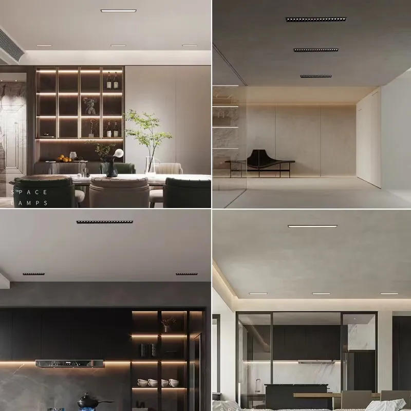 Description Picture 2 of itemnew LED line Downlight Recessed Rectangle Grille Ceiling Lamp 10W 20W 30W AC85~265V LED Spot Light For Home Shop Decor Living