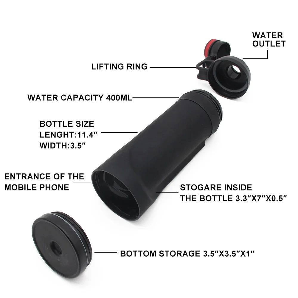 Description Picture 4 of itemBottle with Secret Compartment Undefined ampSecret Phone Pocket Hiding Stash Pill Organizer Plastic Cup stash jar