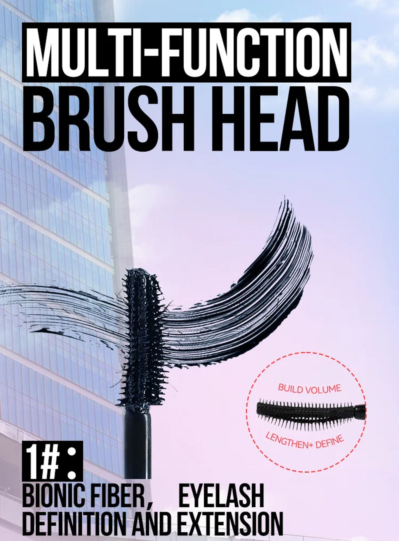 Description Picture 6 of item5 Colors Mascara Thick Long Curling Waterproof Liquid Fiber Mascara Long-lasting Mascara Eyelash Extension Large Eye Makeup.