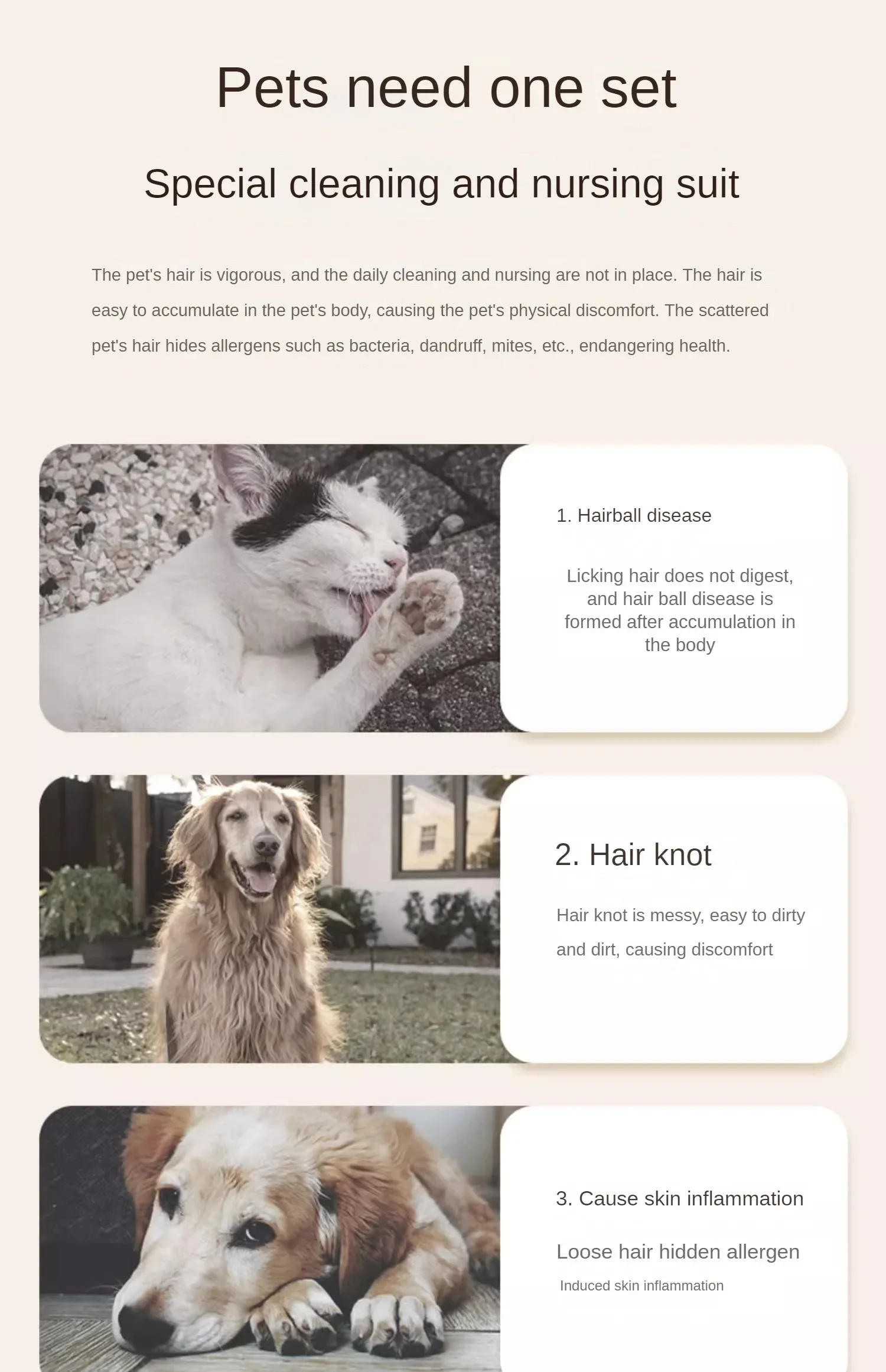 Description Picture 4 of itemPet Care Vacuum Cleaner Dogs and Cats Multi-Function Hair Care Device Suction Hair Comb Electric Clipper Foot Shaving Device