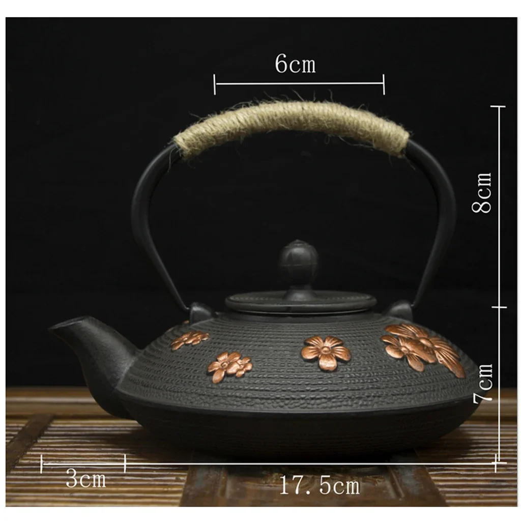 Description Picture 2 of itemJapanese Black Cast Iron Tea Teapot Kettle Trivet Strainer Gift 9 Patterns
