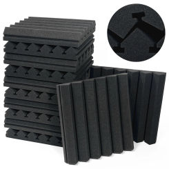 12Pcs 12"x12"x2" Acoustic Foam Panels Studio 3D Wedge Foam Tiles Wall Pad Sound Insulation Absorbing Pad
