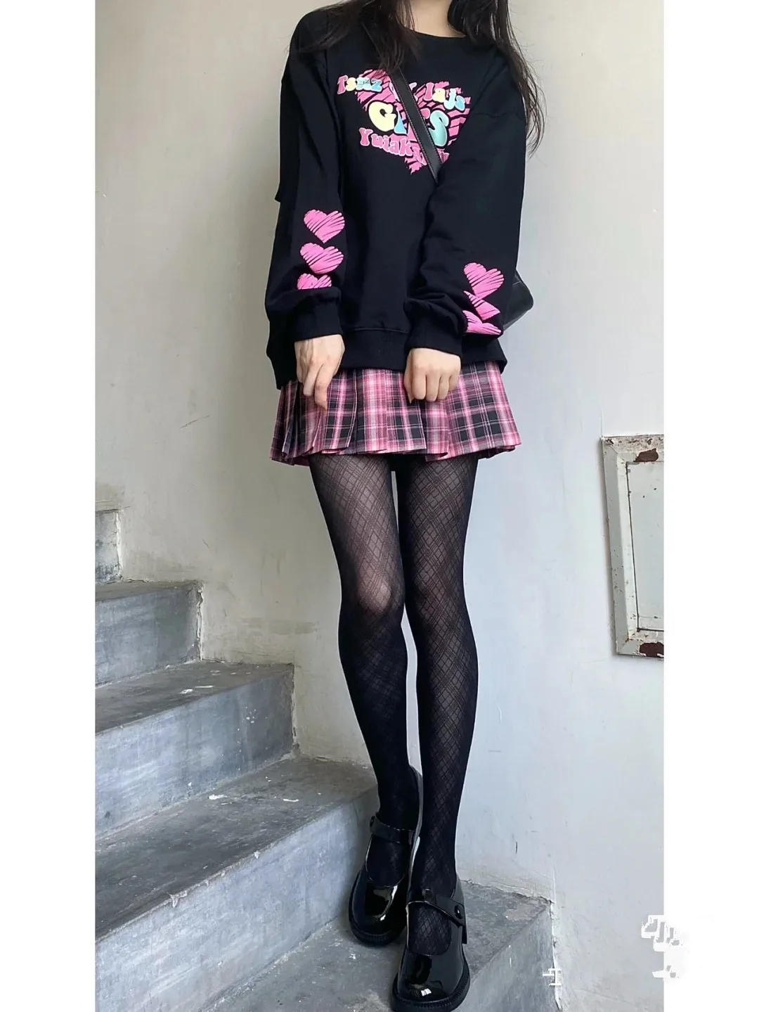 Description Picture 3 of itemJK Lolita Girls Tights Pantyhose Women Ultra-thin Nylon Thigh High Stockings Pantyhose Y2k Japan Style Black Plaid Tights Women