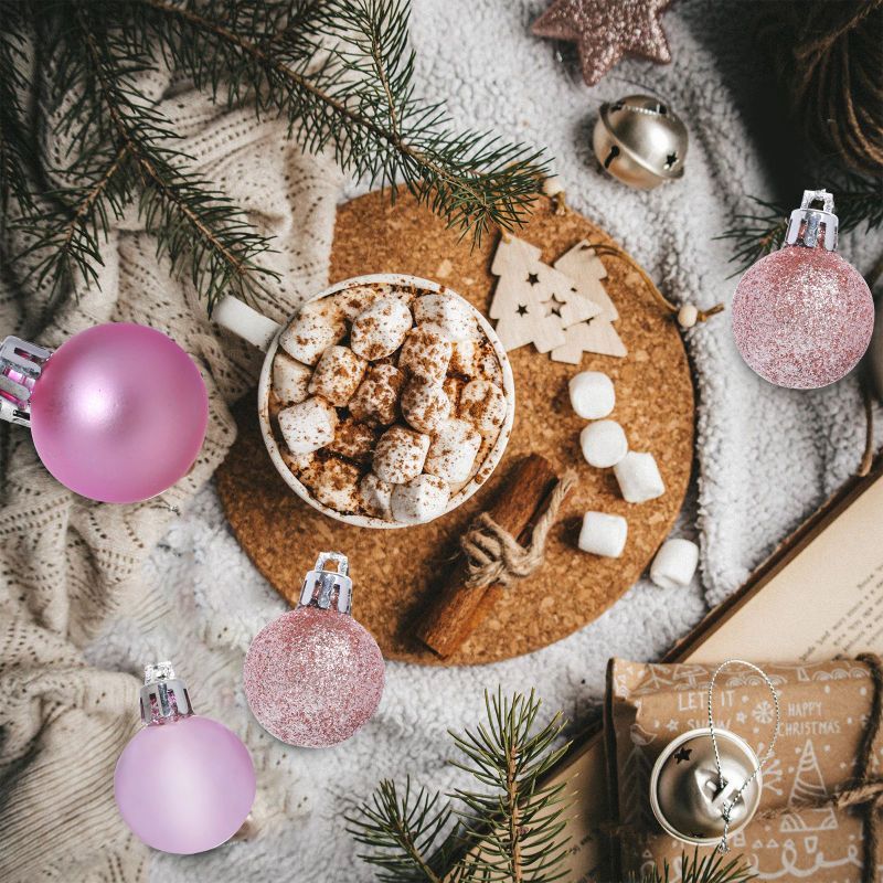 Description Picture 6 of item24Pcs Christmas Balls Christmas Tree Ornaments Ball Xmas Hanging Tree Pendants Home Party Decor 2025 New Year Gift Noel Navidad