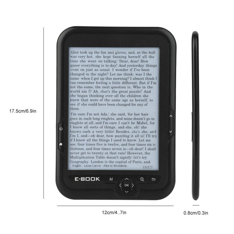 Description Picture 6 of itemEBOOK Reader EInk 6 Inch Ereader 600 X 800 Resolution Display 300DPI Blue Cover (Black 8G)