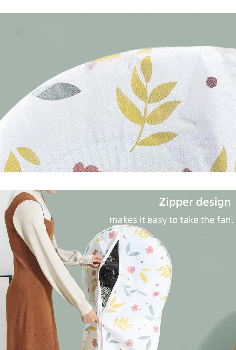 Description Picture 6 of itemElectric Fan Round Dustproof Stand Fan Cover Protection PEVA Reusable Household Floor Fan Dust Bag with Zipper Protector