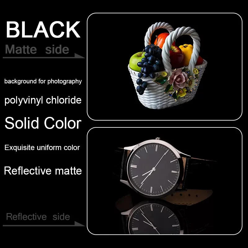 Description Picture 2 of itemHot Studio PVC Photography Background Black White Polyvinyl Chloride Backdrops Photo Stand Accessories Mirror Reflection Shoot