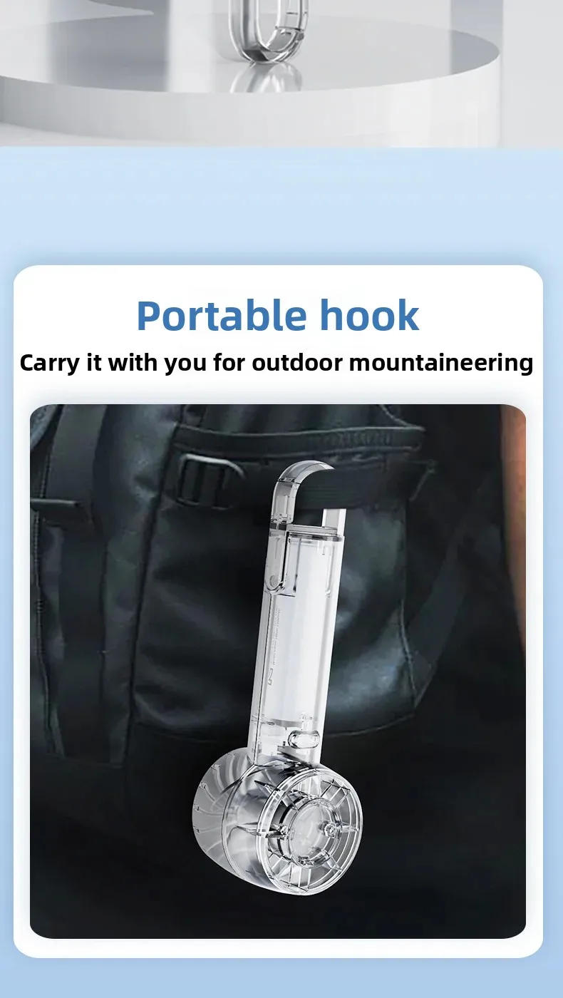 Description Picture 5 of itemNew Transparent Turbo Personal Fan Handheld Mini Ice Cooling Fan 3 Levels Speed Semiconducting Refrigeration Portable