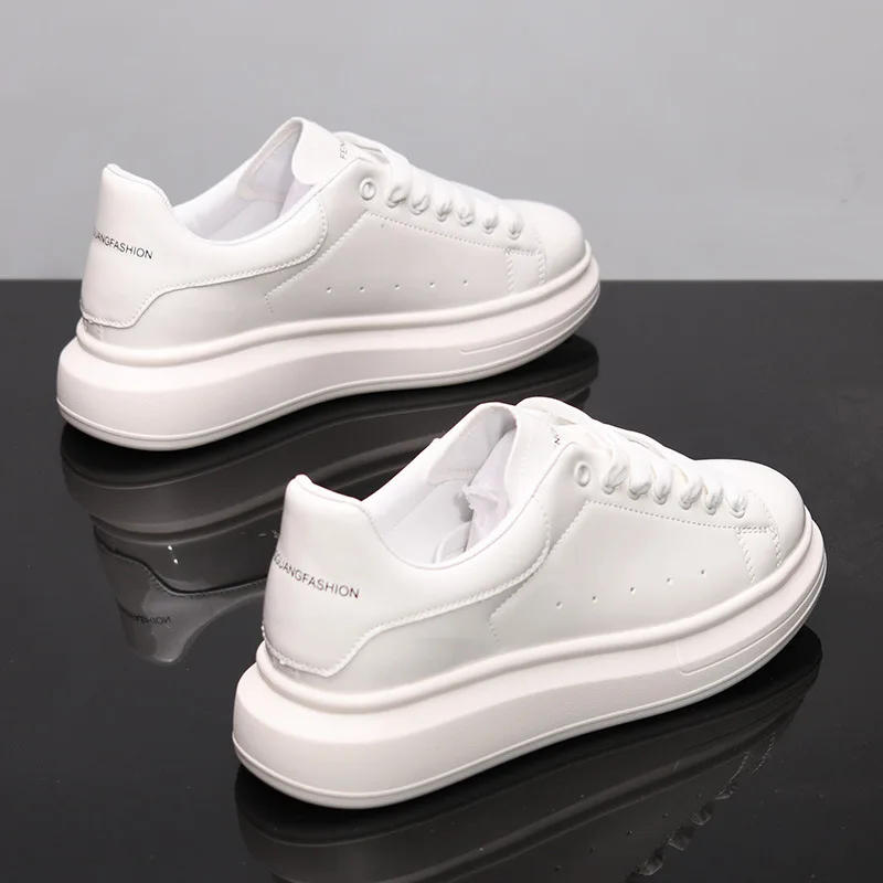 Description Picture 5 of itemCouple Board Shoes Thick Sole Small White Shoes Leather Luxury Men Shoes Women Casual Shoes Male Sport Shoes Tennis Sneakers