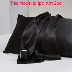 1 Piece Of Satin Solid Color Pillowcase, Bedroom Pocket Sealed Soft Pillowcase, Bedding