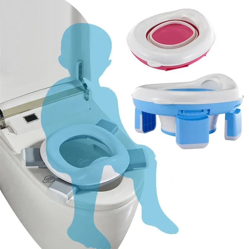 Description Picture 3 of item3 in 1 Travel Toilet Seat Foldable Children Potty with Bags Baby Pot Portable Silicone Baby Potty Training Toilet Seat for Kids