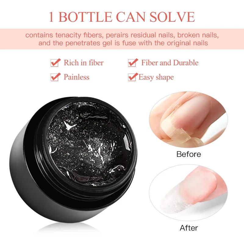 Description Picture 6 of itemMEET ACROSS 8ml Fiber Extension Gel Polish Nail Repair Fix Crack Glue Quick UV Extension Constructing Reinforce Gel Varnishes