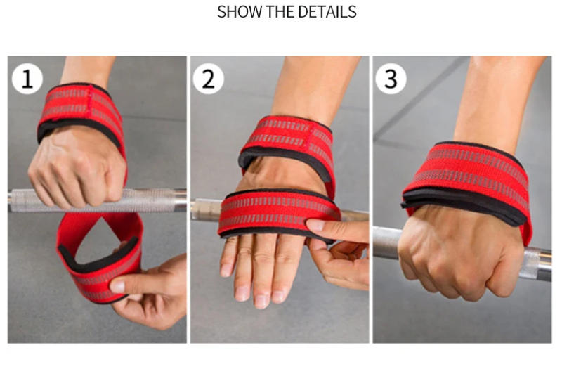 Description Picture 5 of itemFigure 8 Word Padded Weightlifting Wrist Support Cotton Deadlift Powerlifting Straps Pull-ups Bands Horizontal Bar Wristband