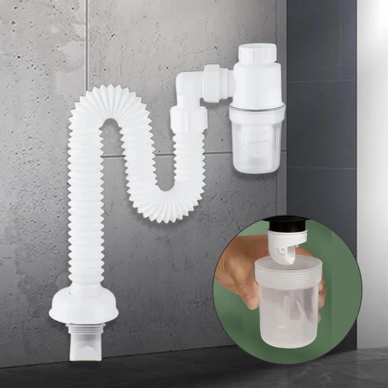 Description Picture 6 of itemRetractable Deodorizing Filter Anti Clogging Telescopic Flexible Sink Drain Home Sink Hose Washbasin Pipeline for Bathroom Sink