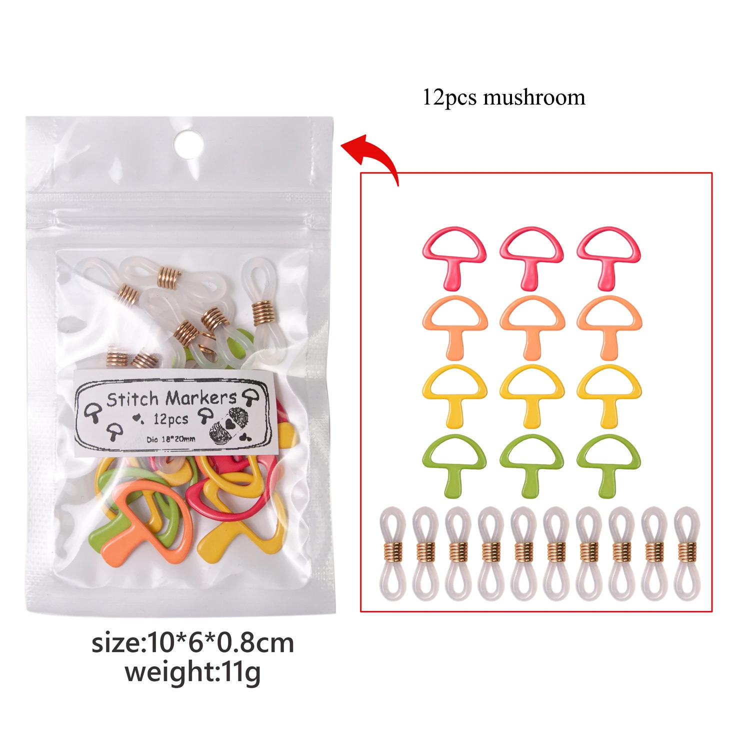 Description Picture 3 of itemMixed Color Metal Polygon Clip Locking Stitch Marker Ring 12-24pcs Crochet Latch Knitting Tools Needle Clip Hook Sewing Tool