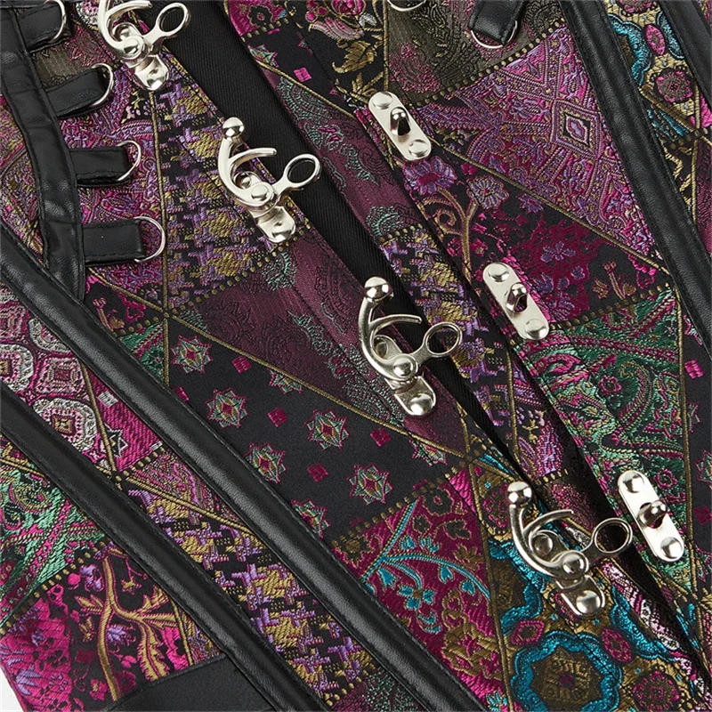 Description Picture 6 of itemWomen Steampunk Corset Retro Gothic Clubwear Bustiyer Plus Size Pirate Corselet Tops Overbust Halloween Costume