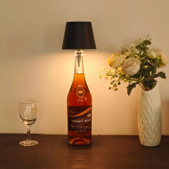 LED Wine Bottle Light Table Light Rechargeable Touch Control 3 Colours Stepless Dimming Wine Bottle Lamp Night Light Atmosphere