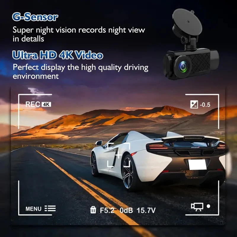 Description Picture 4 of item3 Camera 1080P Car Dash Recorder 2.0-Inch Screen G-sensor HD Night Vision Function Loop Recording Wide Angle Lens Car DVR