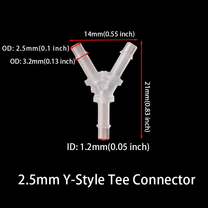 Description Picture 2 of item5Pcs Tee Connector Hose Barb Fitting Y Shaped Air Water Flow Splitter Plastic Tubing Joint for Drip Irrigation Aquariums Garden