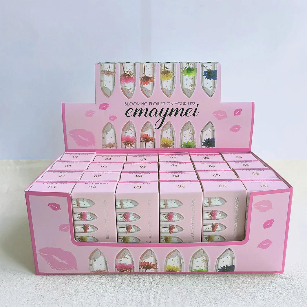Description Picture 5 of itemWholesale 24 PCS Lip Balm Set Flowers Jelly Colour Changing Lipsticks Long Lasting Moisturizing Jelly Warm Pink Lipstick