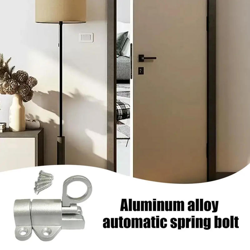 Description Picture 5 of itemAutomatic Load Bolt Latch Aluminum Door Latch Lock Automatic Spring Barrel Slide Door Lock with Screws for Window Gate Shed Door