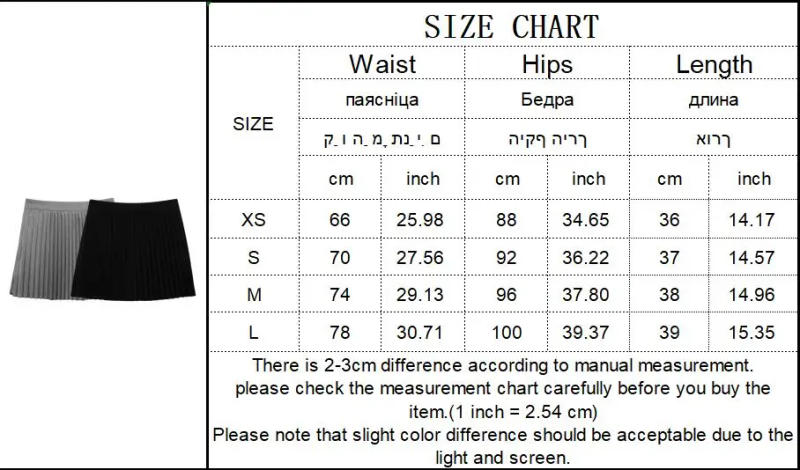 Description Picture 2 of itemTFMLN Women Elegant Wide Pleated Shorts Skirts Spring Summer Casual High Waist Girls Mini Skirt High Street Wear