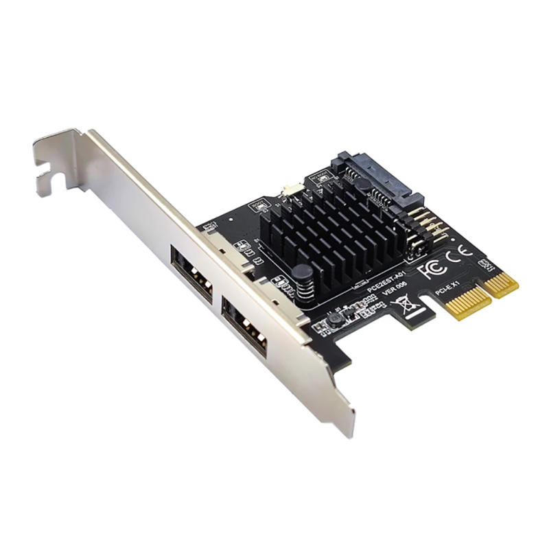 Description Picture 3 of item6Gbps PCI-E PCI-Express x1 to Dual Power Over eSATA + USB Expansion Card USB 2.0 9pin SATA 15pin Adapter Card for Desktop PC