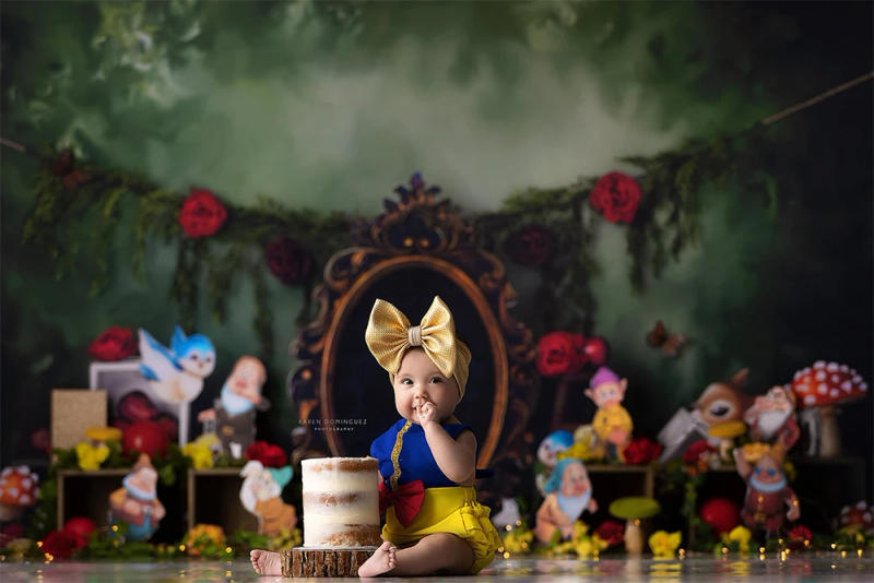 Description Picture 3 of itemWonderland Tea Party Photo Background Princess Girl Birthday Cake Smash Photography Backdrop Kids Portrait Photo Studio Props