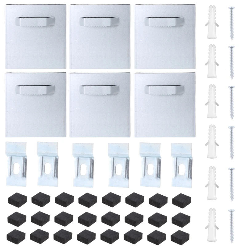 Description Picture 2 of item652F Adhesive Hanging Plates Self Adhesive Metal Hanger Set Multifunction Self Adhesive Picture Hanger set for  artwork Display