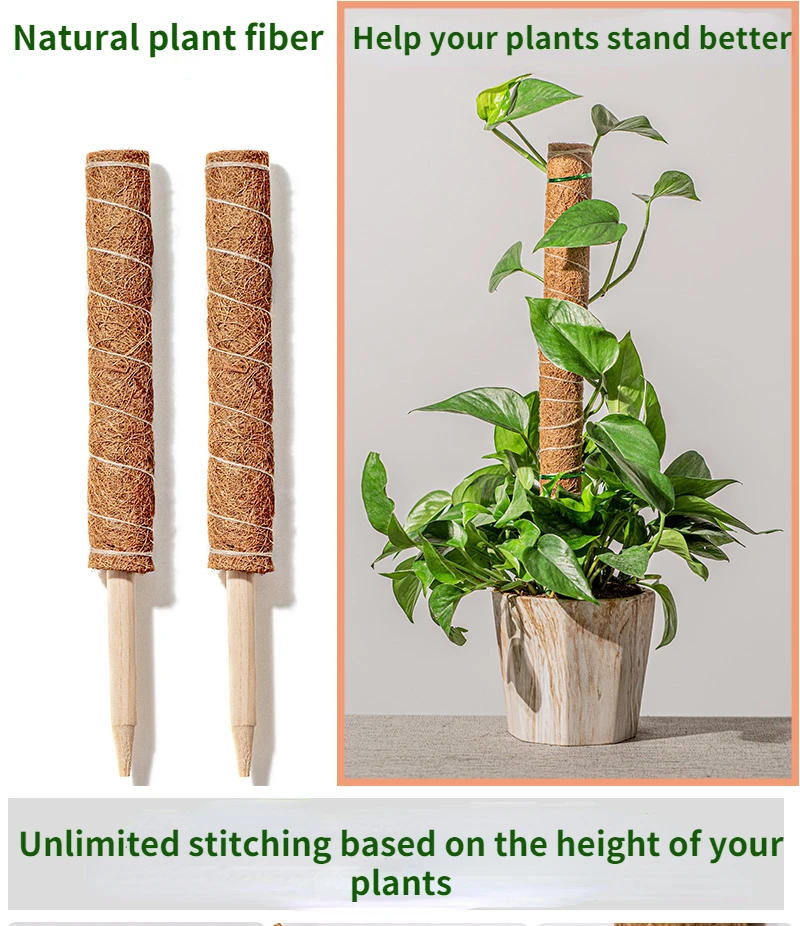 Description Picture 2 of itemPlant Climbing Coir Totem Pole Safe Gardening Coconut  Stick For Climbing Plants Vines And Creepers Plant Support