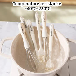 Shanju Baking Tools Silicone Oil Brush Scraper High Temperature Resistant BBQ Brush Scraper Food Grade Egg Beater Cream Spatula